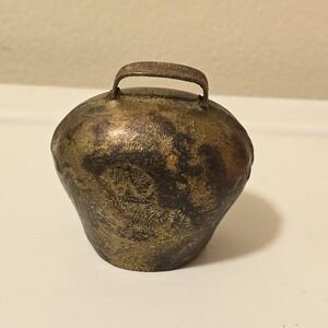 Antique Russian Bell Sound Cow Animals Brass Shepherd‎ 1900s 2.75" X 1.75"